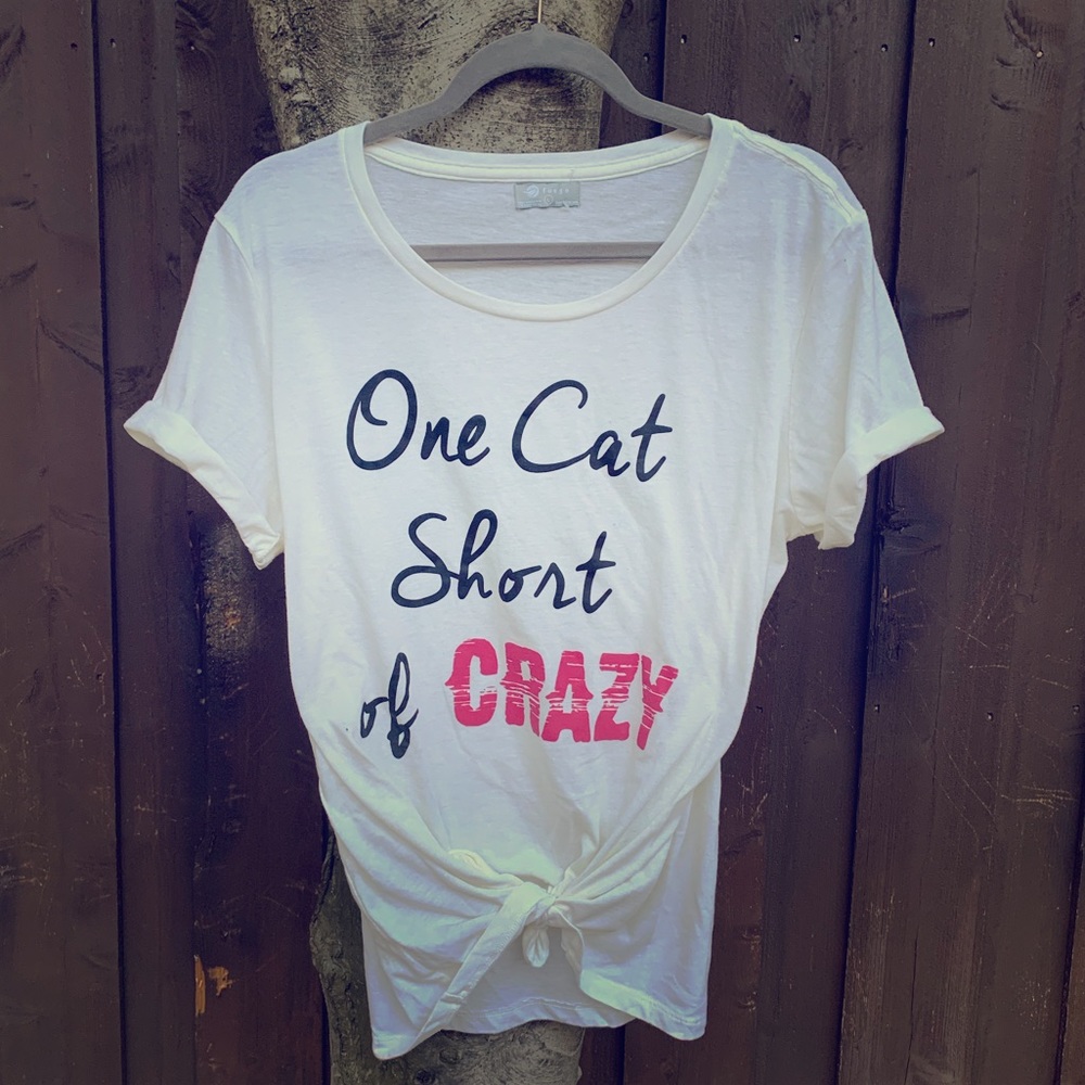 Graphics tea “one cat short of CRAZY”